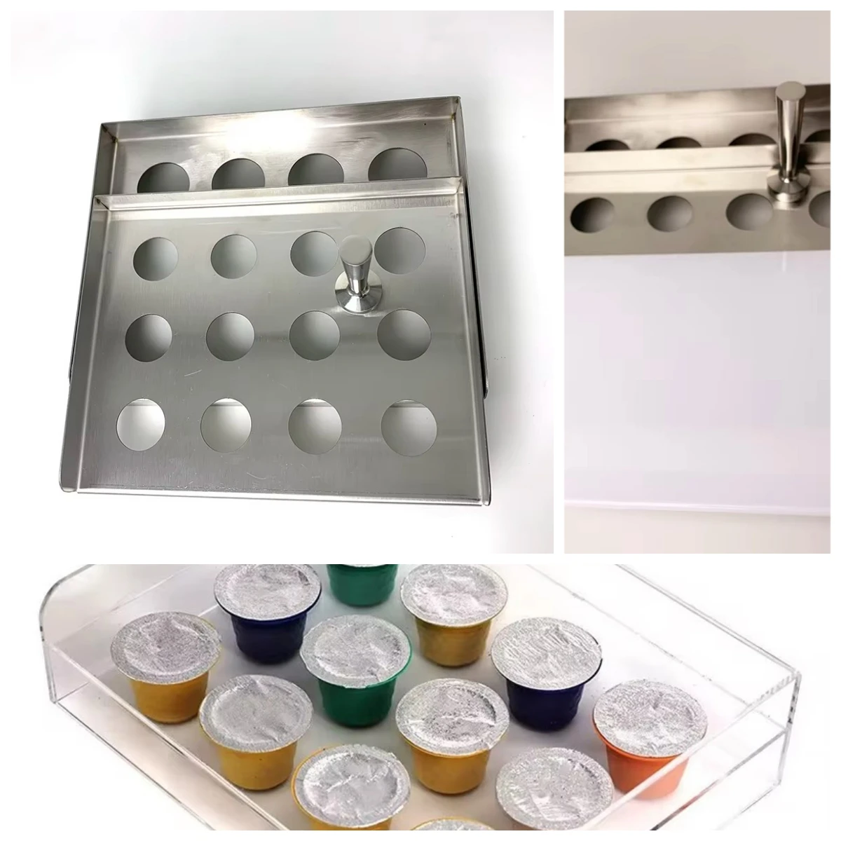 Stainless Steel Coffee Capsule Filler 12 Holes Coffee Powder Distribution Tool Distributor for  Coffee