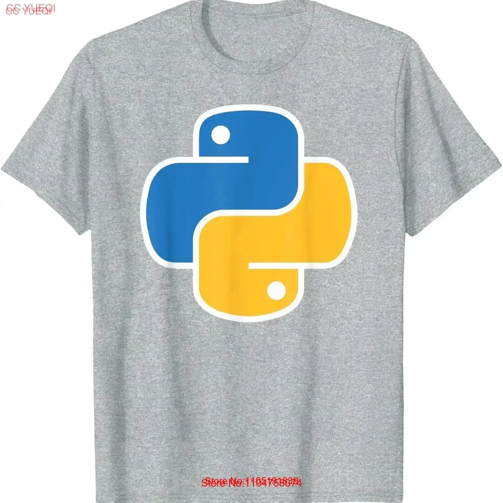 تي شيرت لغة برمجة بيثون برمز علوم الكمبيوتر تي شيرت عتيق مغسول أنيق ملابس الشارع الشهير عتيق ممتد #1
