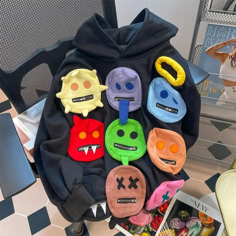 

Мужская толстовка Plus Size 300 Pou в стиле американского Западного побережья, весенне-осенняя, хип-хоп, Devil Top, повседневная, удобная, дышащая