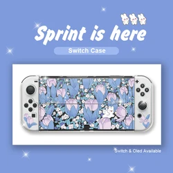 Kawaii Bunny Funda Nintendo Switch OLED Cover Case For Girl Dockable Protective TPU Shell For Nintendo Switch Controller Joy-Con