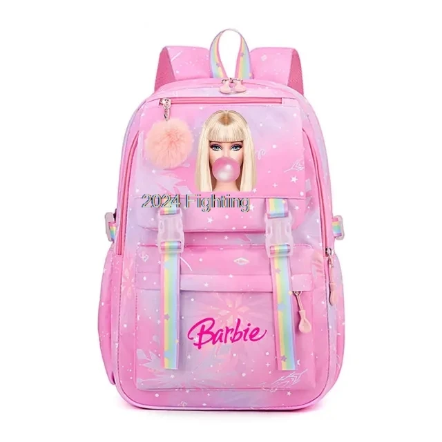 Pink Barbie The Movie Backpack for Women Printed Bookbag Bag Student Teenager girl boy Knapsack Schoolbag Rucksack