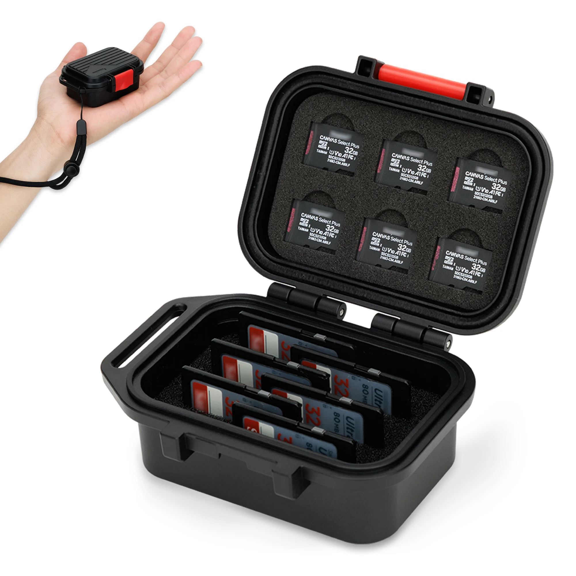 

12-слотовый чехол для карты памяти IP67 Водонепроницаемый держатель для карт памяти для хранения 6 карт SDXC SDHC CFexpress типа A и 6 карт TF MSD