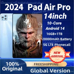 2024 New Original Tablet IPad Air Pro 16GB 1TB Tablet 10-Core Android 14 Pad Tablet PC Dual SIM 5G Calling Wifi Tablette Android