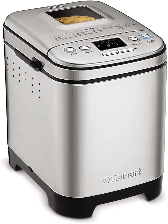 

Bread Maker Machine, Compact and Automatic, Customizable Settings, Up to 2lb Loaves, CBK-110P1, Silver,Black