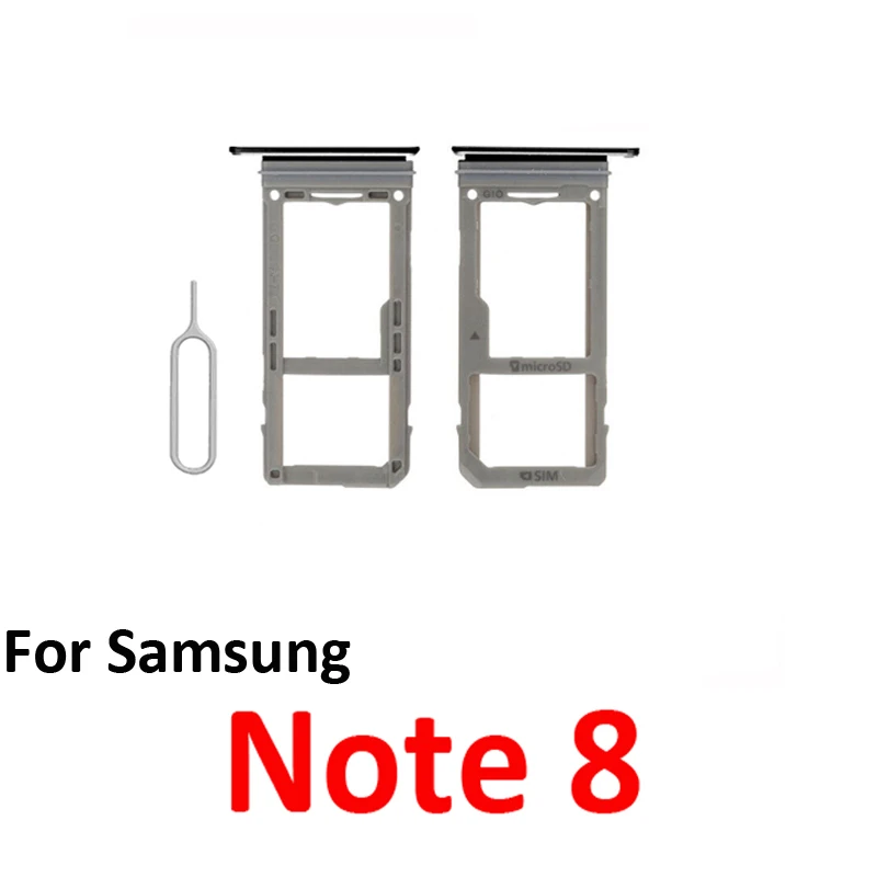 Para Samsung Galaxy Note 8 N950 N950F Bandeja de Tarjeta SIM Teléfono Ranura Micro SD Chip Soporte Bolsillo Piezas Simple Doble SIM Negro 5