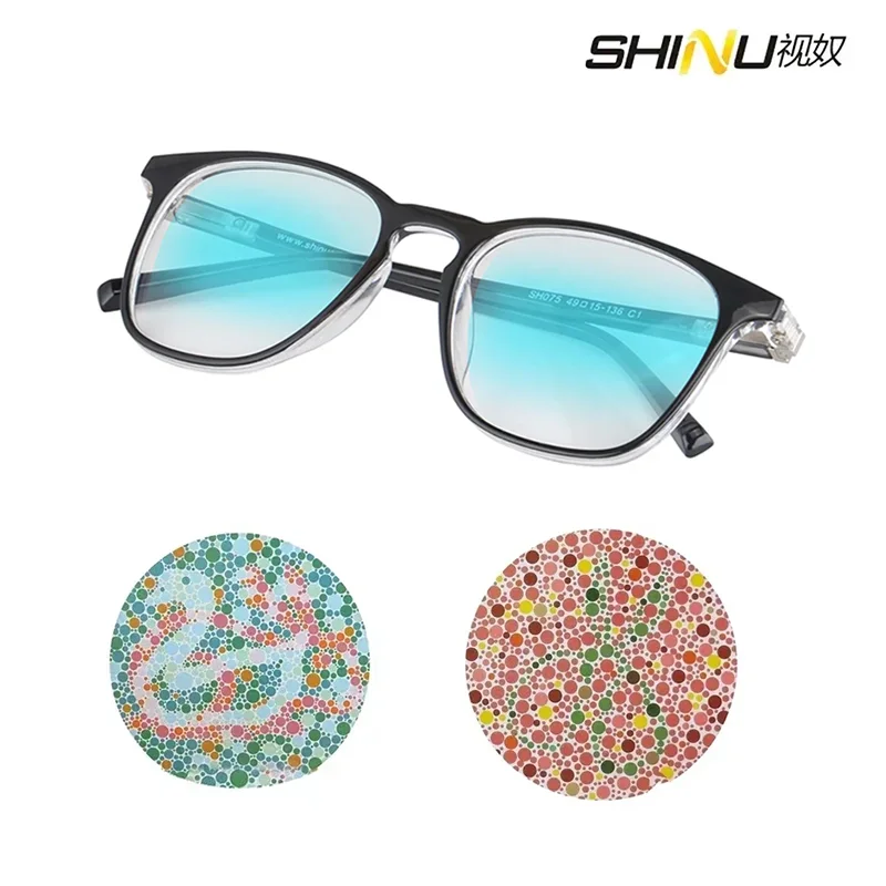 SHINU Brand Color Blind Glasses Correction for Men can see Red Green color Protan Deutan colorblind glasses red green for men