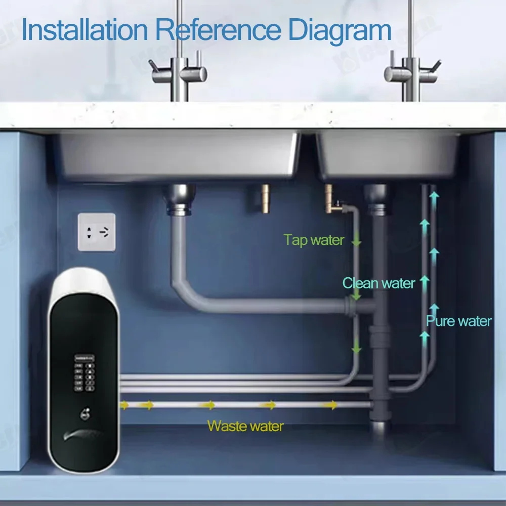 تصفية المياه RO نظام تصفية المياه بالتناضح العكسي المنزلية الشرب المباشر Tankless تدفق كبير 400G 600G نقي #6