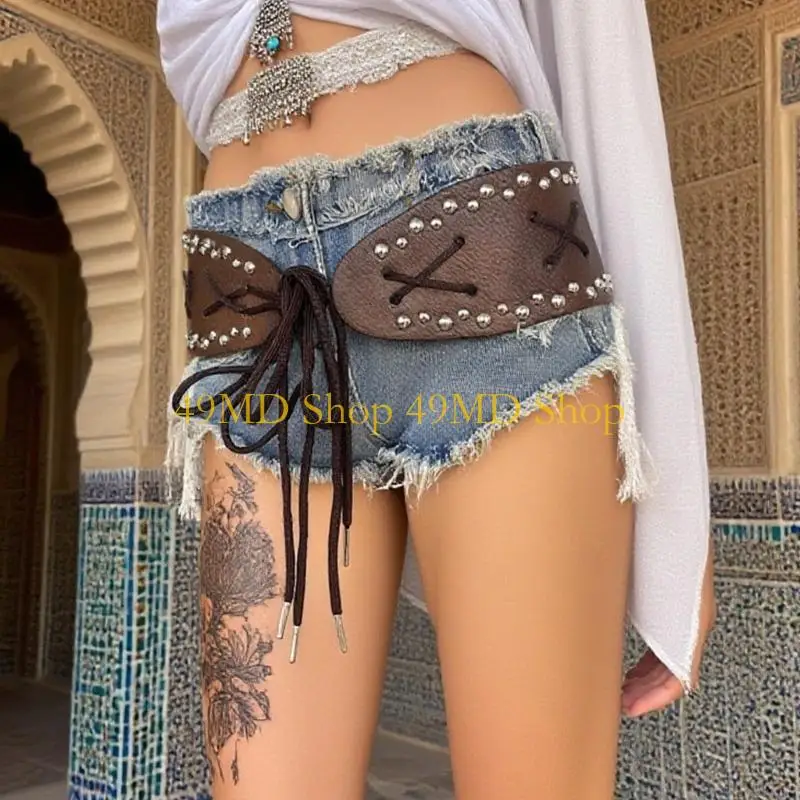 49md-adjustable-rivets-studded-waist-belt-pu-leather-corset-band-with-punk-design-tied-strap-for-women-evening-party