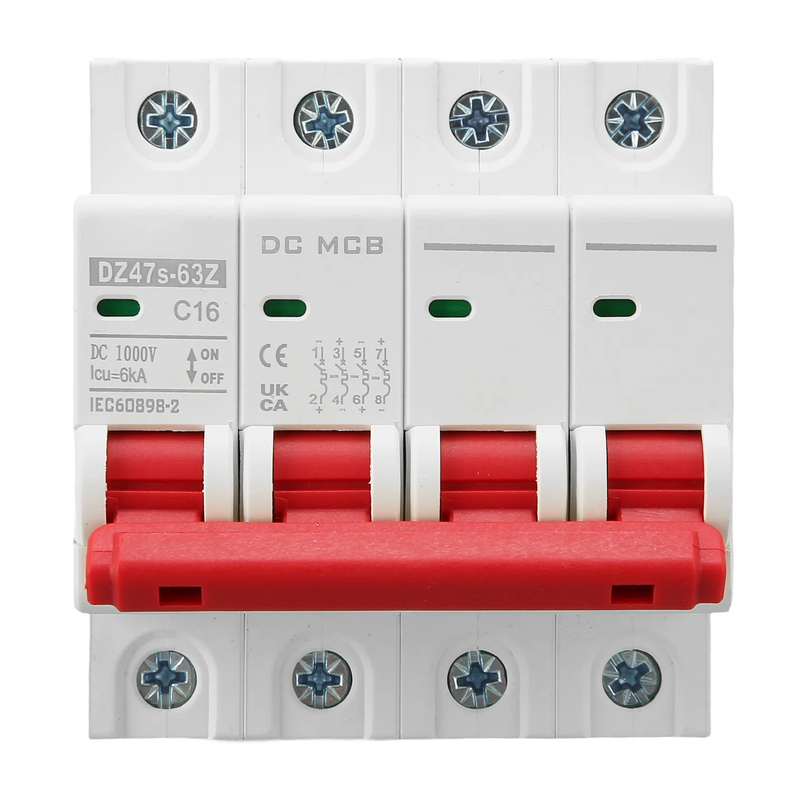 Circuit Isolator DIN Rail Mount DZ47s 63Z 6000A Breaking Capacity 1000V Miniature Circuit Breaker Small for PV System