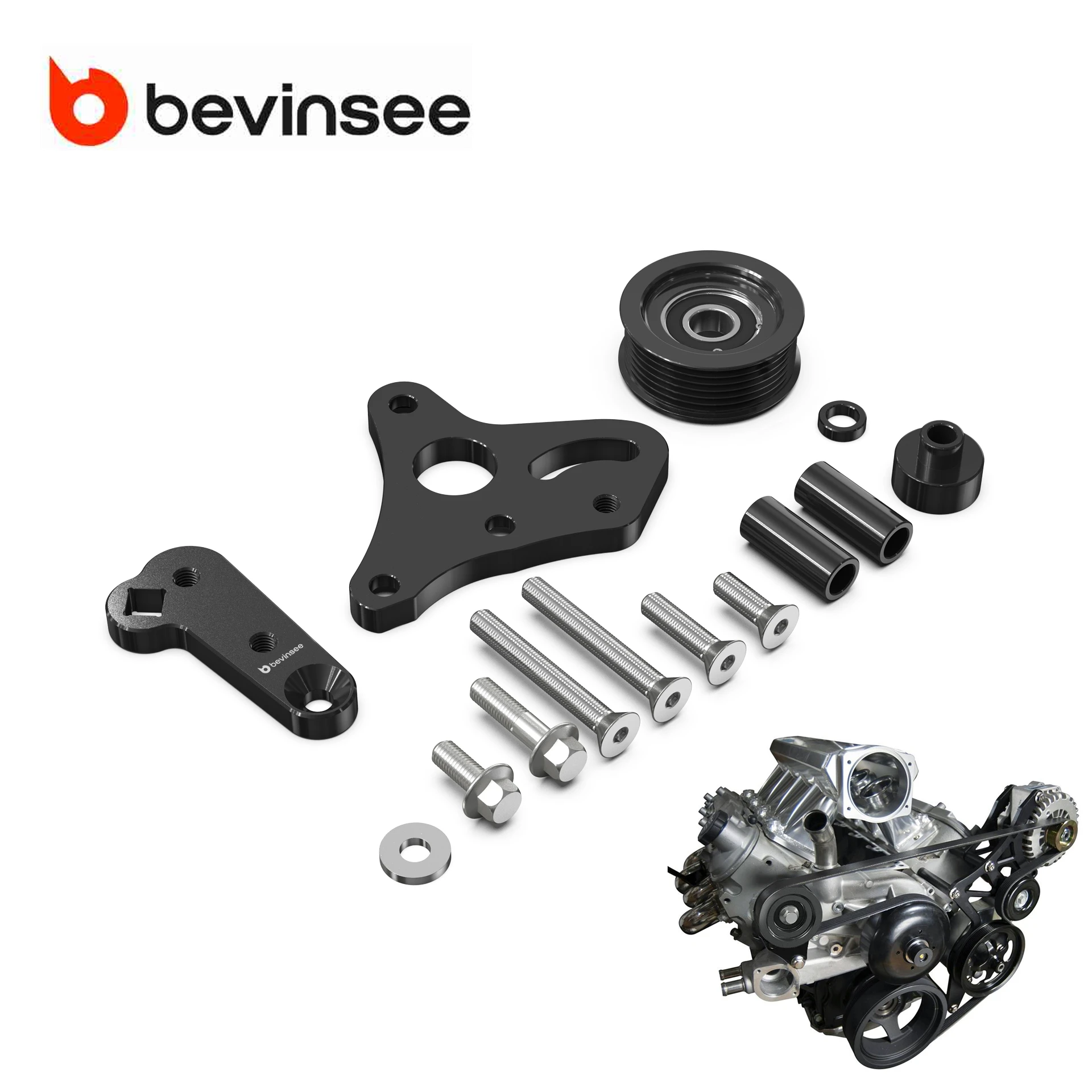 

For LS Manual Belt Tensioner with Pulley for Chevy Silverado/Tahoe/Suburban/Avalanche 99-13 for Truck/SUV 4.8L 5.3L 6.0L LQ4 L92