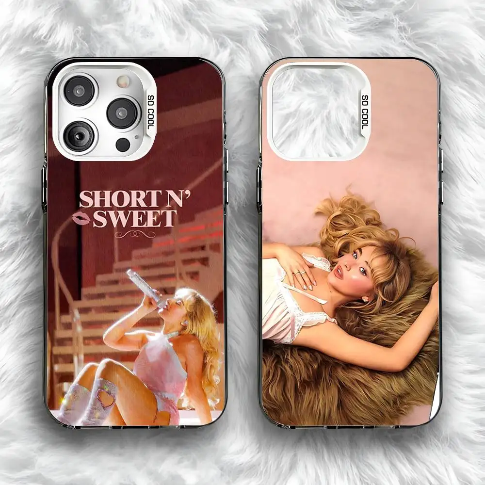 

Sexy S-Sabrina C-Carpenter Phone Case For iPhone 16,15,14,13,12,11,Pro,Max,Plus,Mini,SE Anti Fall Gray White Matte Hard Bumper