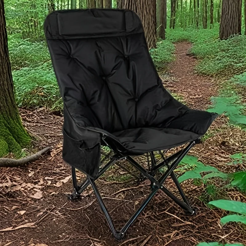 

Стул Moon с высокой спинкой и толстой подкладкой | Портативный складной стул для кемпинга для взрослых, стадионных мероприятий и фестивалей | Жемчуг