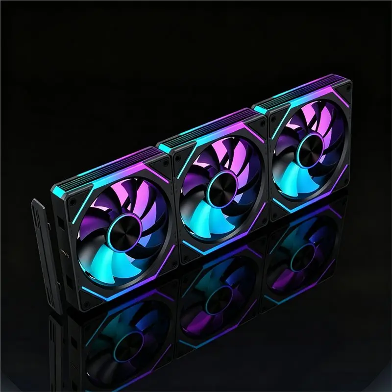 [NEW!】 Cableless ARGB 120Mm Computer Case Cooling Fan,Hydraulic Bearing Black