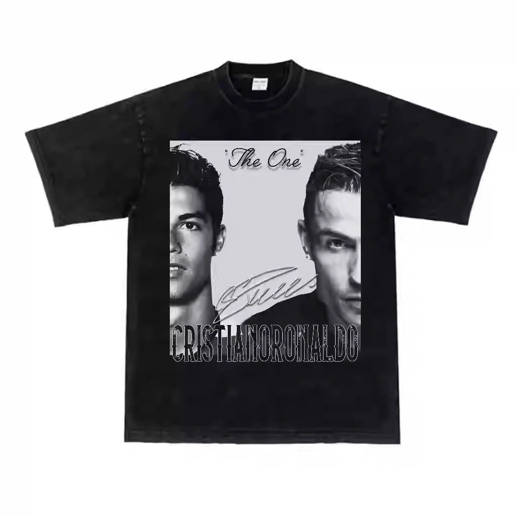 

2025 C Lo American Big Head Vintage Printed Short Sleeve Summer Couple T-shirt High Quality Luxury Brand Selling Popular Styles