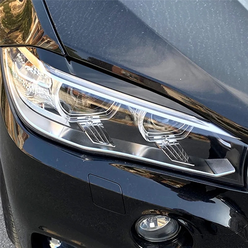 

Universall Car Front Headlight Eyebrow Cover Car Front Headlight Eyebrow Cover Trim Lamp Brow Cover Trim For BMW Black
