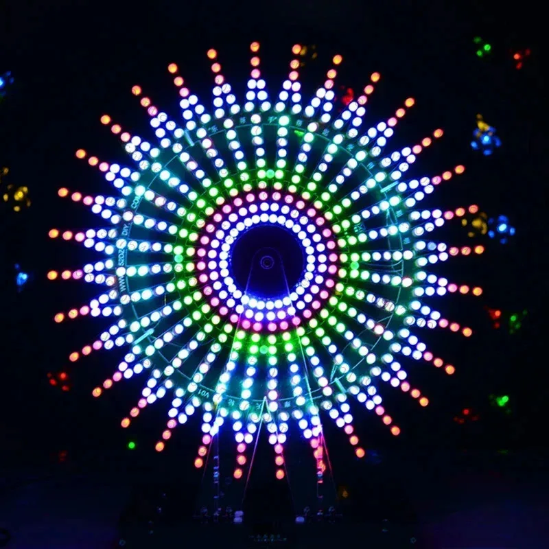 

DIY Electronic Kit LED Rotating For Ferris Wheel 16 Layer 30cm Colorful LED Bluetooth Voice Control Music Spectrum(Not Assembled