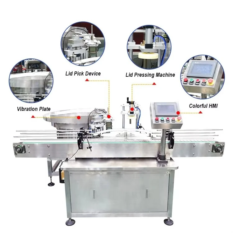 Automatic Lid Capping Pressing Machine Manufacturer in Lines Lids Pressing Machines