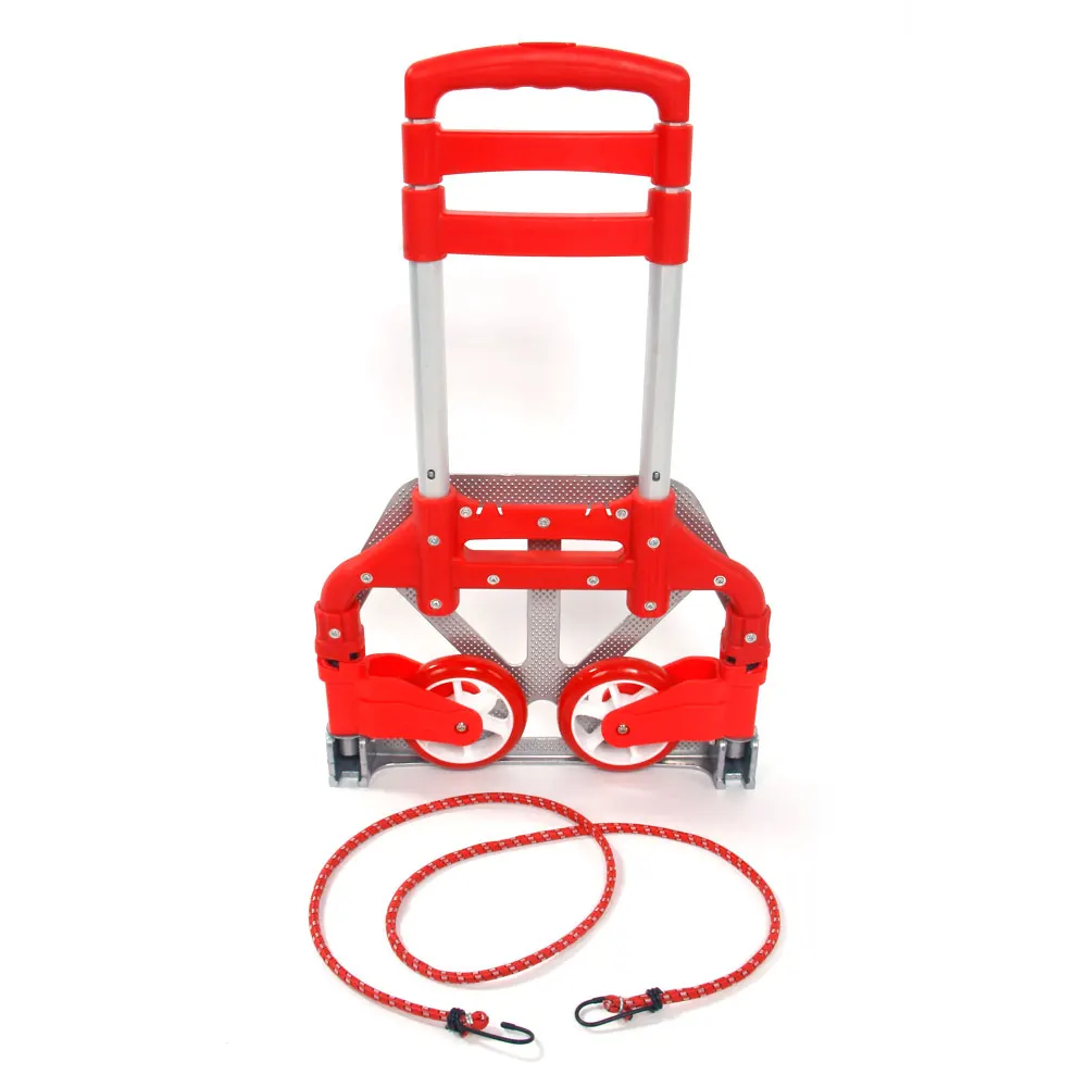 

US Stock Hand Carts & Trolleys Portable Aluminium Cart Folding Dolly Push Truck Hand Collapsible Trolley Luggage Red