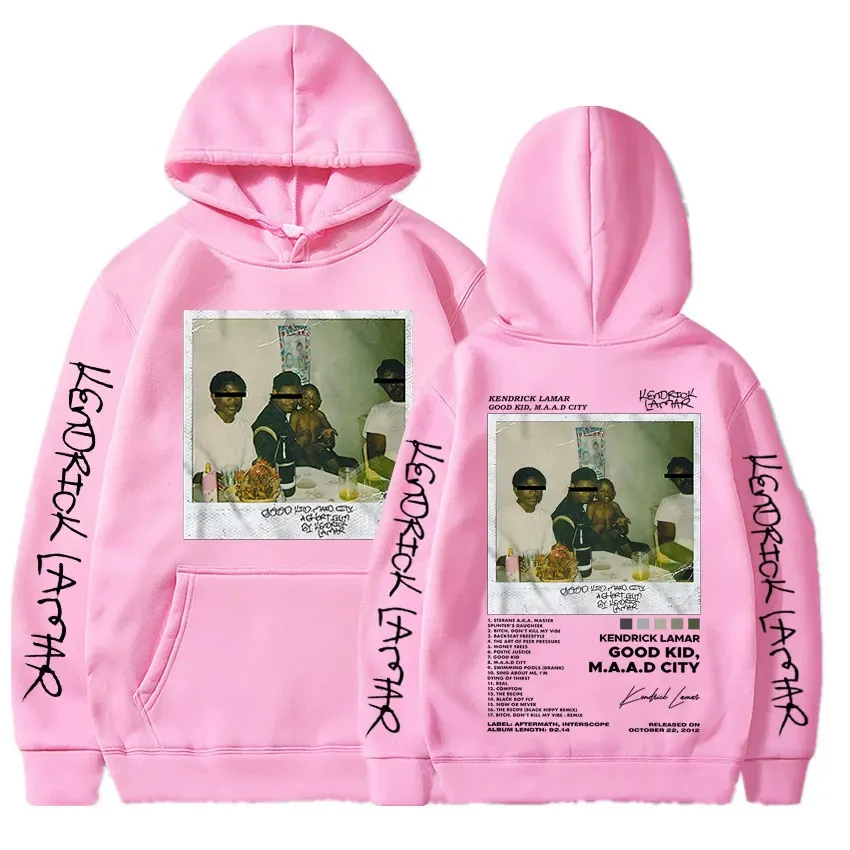 Hip Hop Männer Frauen Hoodie Rapper Kendrick Lamar Good Kid Album Grafik Gedruckt Kapuzenpullover Mode Tasche Streetwear – Detail 18