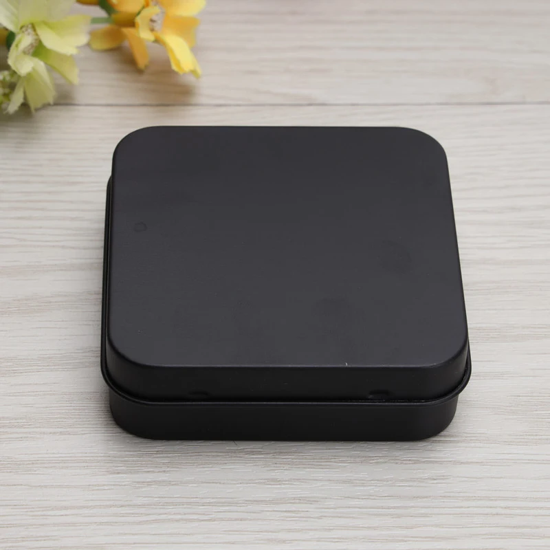 Square Small Tin Box Portable Solid Color Packaging Tins Container Coin Jewelry Box Mini Tinplate Storage Box Geometric