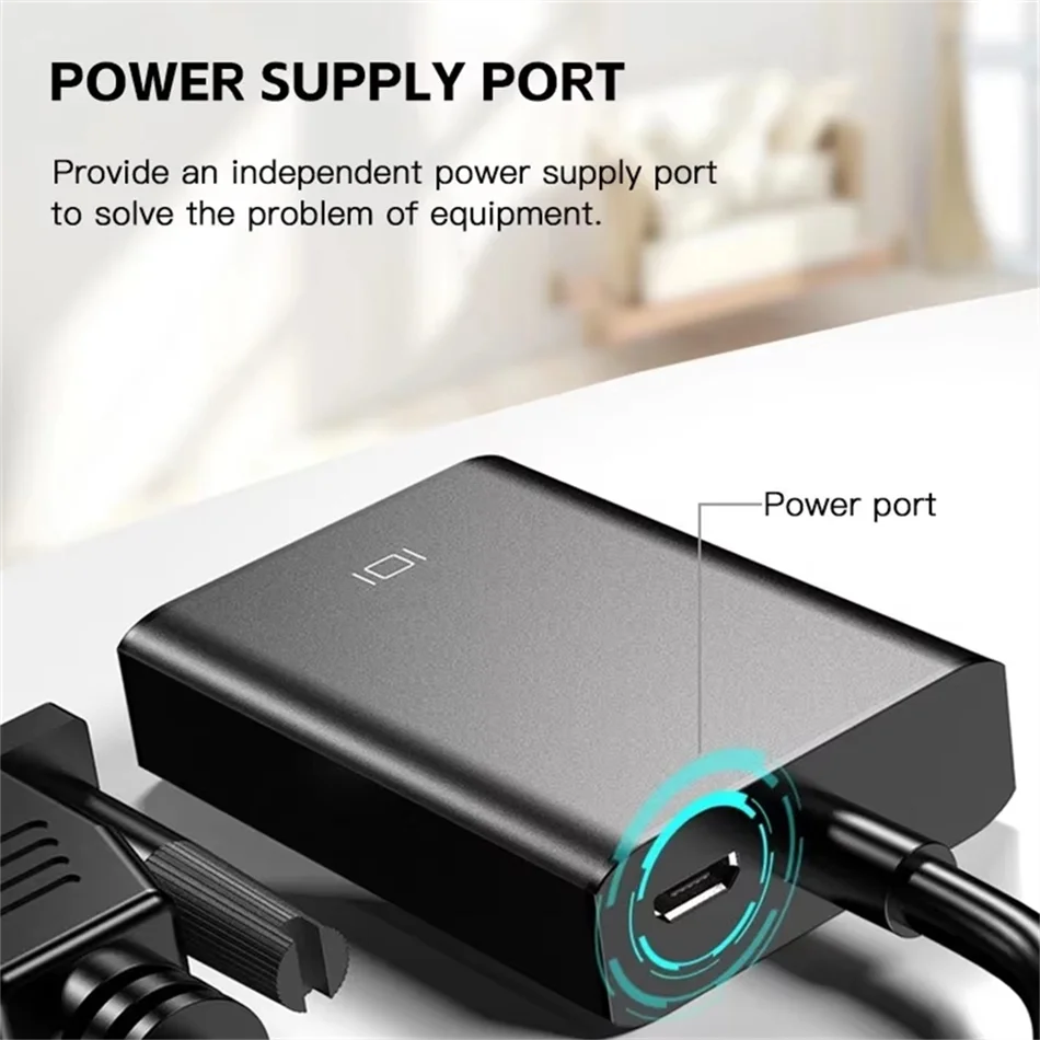 

VGA to HDMI-compatible Full HD 1080P Converter Adapter Cable With Audio Output VGA HD Adapter for PC Laptop to HDTV Projector