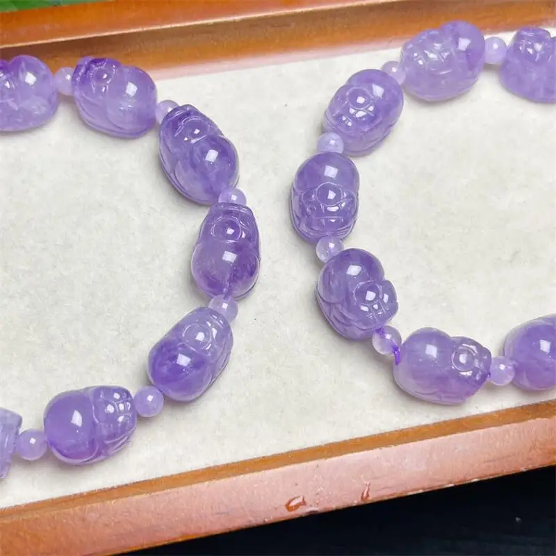 Natural Lavender Quartz Amethyst Pixiu Bracelet Women Beautiful Colorful Energy Healing Reiki Fashion Jewelry 11X15MM 1PCS