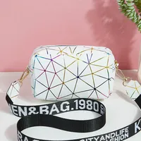 Fashion Laser Shoulder Square Bag PU Leather Crossbody Bag Messenger Bag Female Small Trendy New Satchel Bag Bolsa