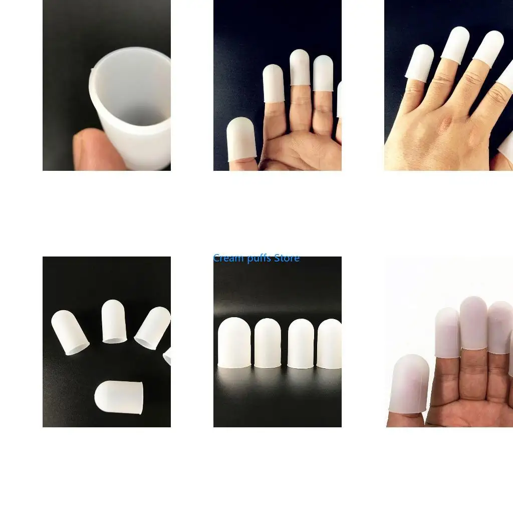 50LE 5Pcs Heat Resistant Anti Slip Silicone Finger Sleeves Hand Protect Cover Resin Mold Jewelry Making Tools