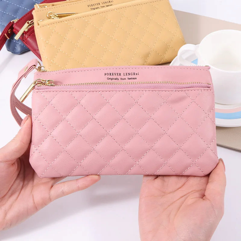 New Zipper Women Long Wallet Coin Purse Wallets Card Holder PU Leather Fashion Clutch Phone Bag Large Capacity Ladies Wallet Bag