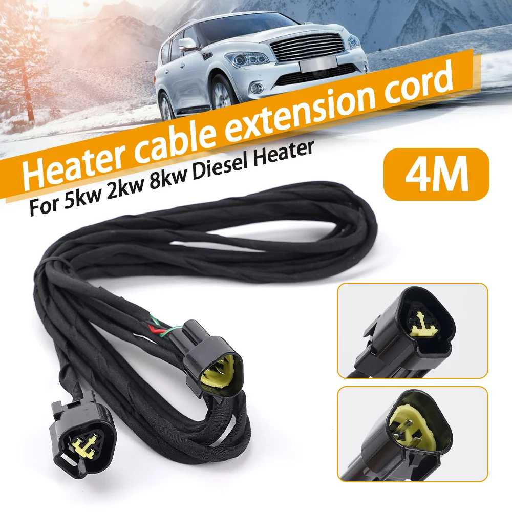 12V 24V 2-8kw Car Diesel Heater LCD Screen 4M Extension Cable Diesel Heater Cable Adapter Connection Automotive Accessories