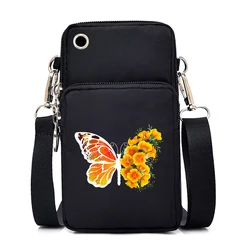 Retro motyl małe torby na ramię kobiet kwiatowy zwierzęcy Mini torebki damskie portfel sportowy torby Crossbody dla kobiet