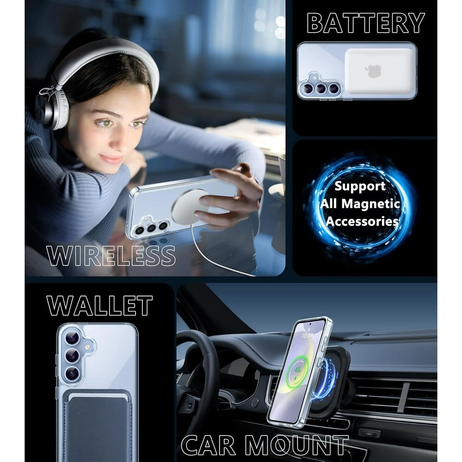 Für MagSafe Transparente Handyhülle für Samsung Galaxy S26 S25 S24 S23 S26 Ultra Plus Stoßfeste Magnetische Hüllen Kabellose Ladeabdeckung – Detail 4