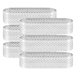 6Pcs Oval Tartlet Molds French Dessert Mousse Fruit Pie Tart Ring Quiche Cake Mold