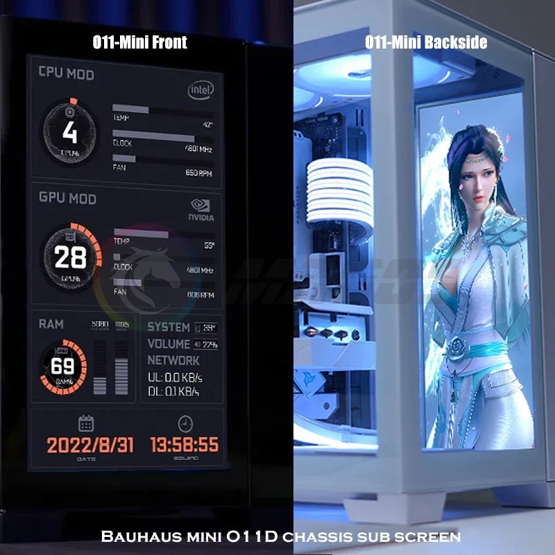 LIAN LI O11D/O11D Mini Case IPS LCD Monitor Display 1920*1080 IPS Perspective Screen Display HDMI Interface