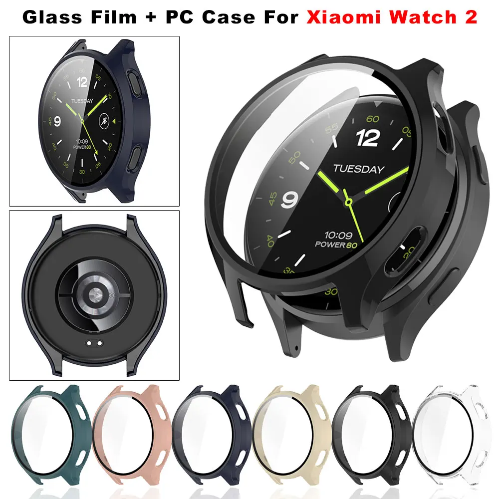 PC Watch Case + Glass Film For Xiaomi Watch 2 Screen Protector Cover With Tempered Glass Frame For Xiaomi Watch2 Cases