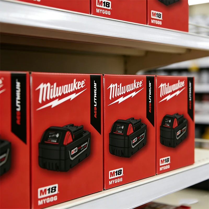 

18V 5000mAh Milwaukee red Li-ion Battery, Rechargeable Power Tool Battery for Milwaukee M18 Series 48-11-1850 with Fuel Gauge