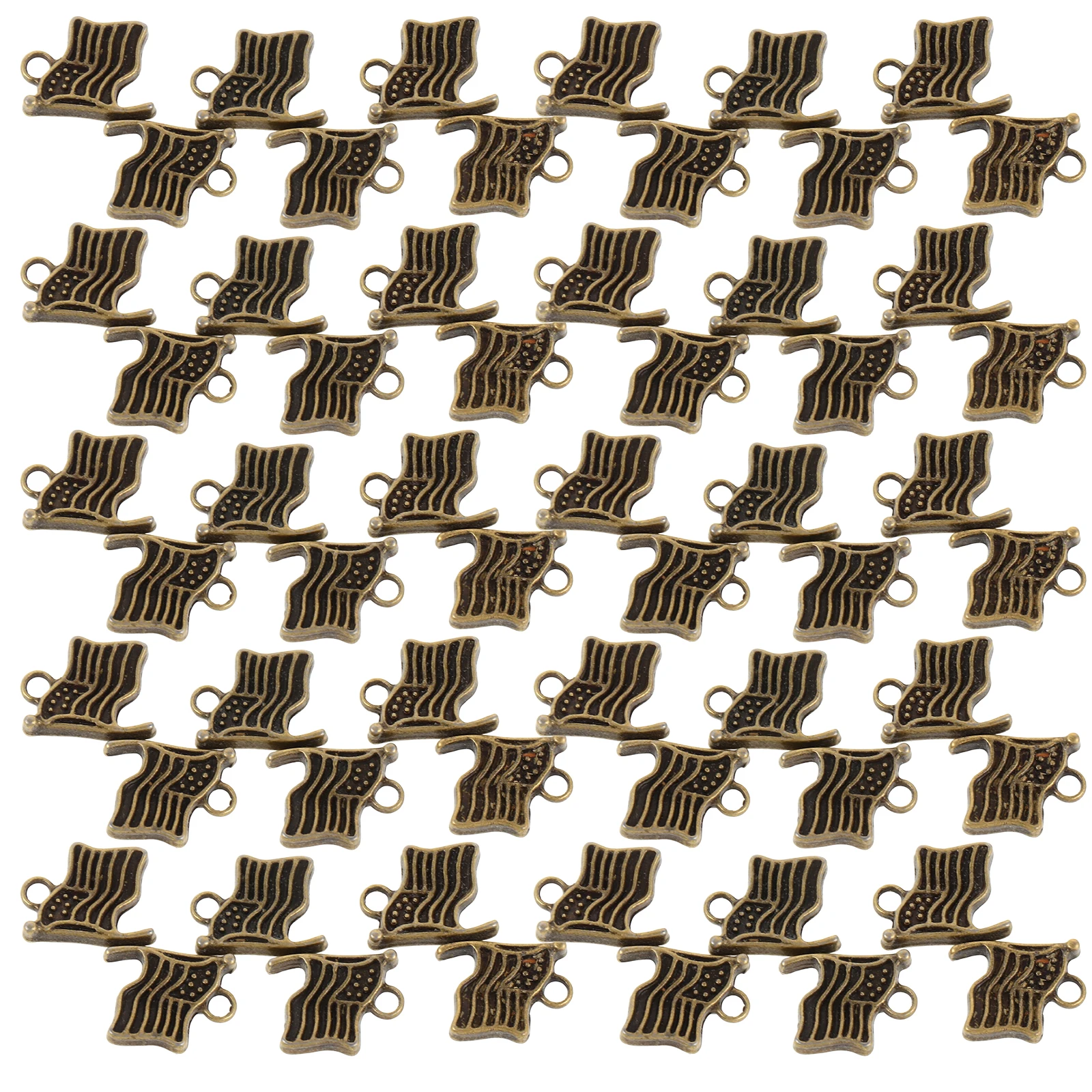 

60 Pcs Alloy Pendant Charms Pendants American Flag Jewelry Bracelet Bulk for Making