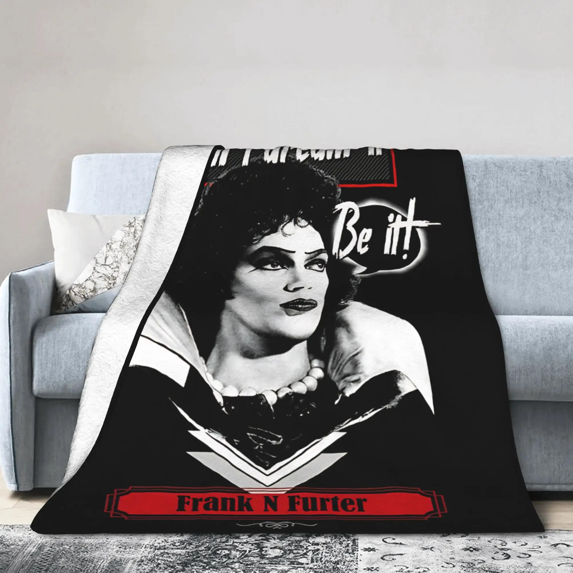 Frank Movie Blankets Flannel Summer Air Conditioning The Rocky Horror Picture Show Soft Throw Blankets for Sofa Bedroom Throws