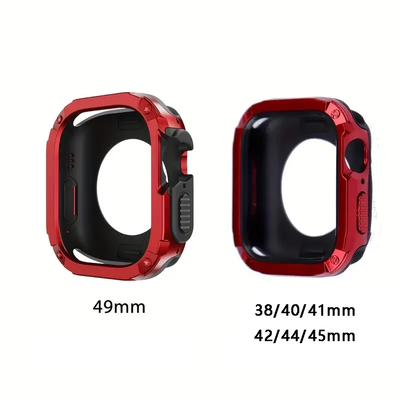 Capa protetora para Apple Watch, 2 em 1, PC e TPU, à prova de queda, capa para iWatch Series 8, 7, 6, 5, 4, SE, Ultra, 41mm, 45 milímetros, 44 milímetros, 40 milímetros, ultra