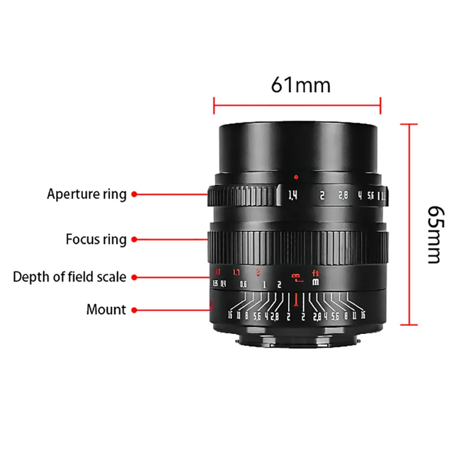 7artisans 24mm F1.4 ASP-C Large Aperture Humanities Lens for Fuji X-T20 Nikon Z5 Canon R5 Sony A7III