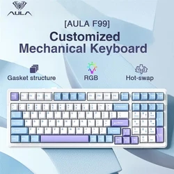 Aula-F99ワイヤレスメカニカルゲーミングキーボード,有線,ホットスワップ,pbtガス,rgb,3モード,2.4g,PC,ラップトップ,ゲーマー,99キーに適しています