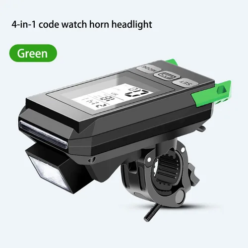 Imagen 2 del producto Nuevo reloj de código inalámbrico para bicicleta con lámpara de bocina, faro para bicicleta, equipo multifuncional