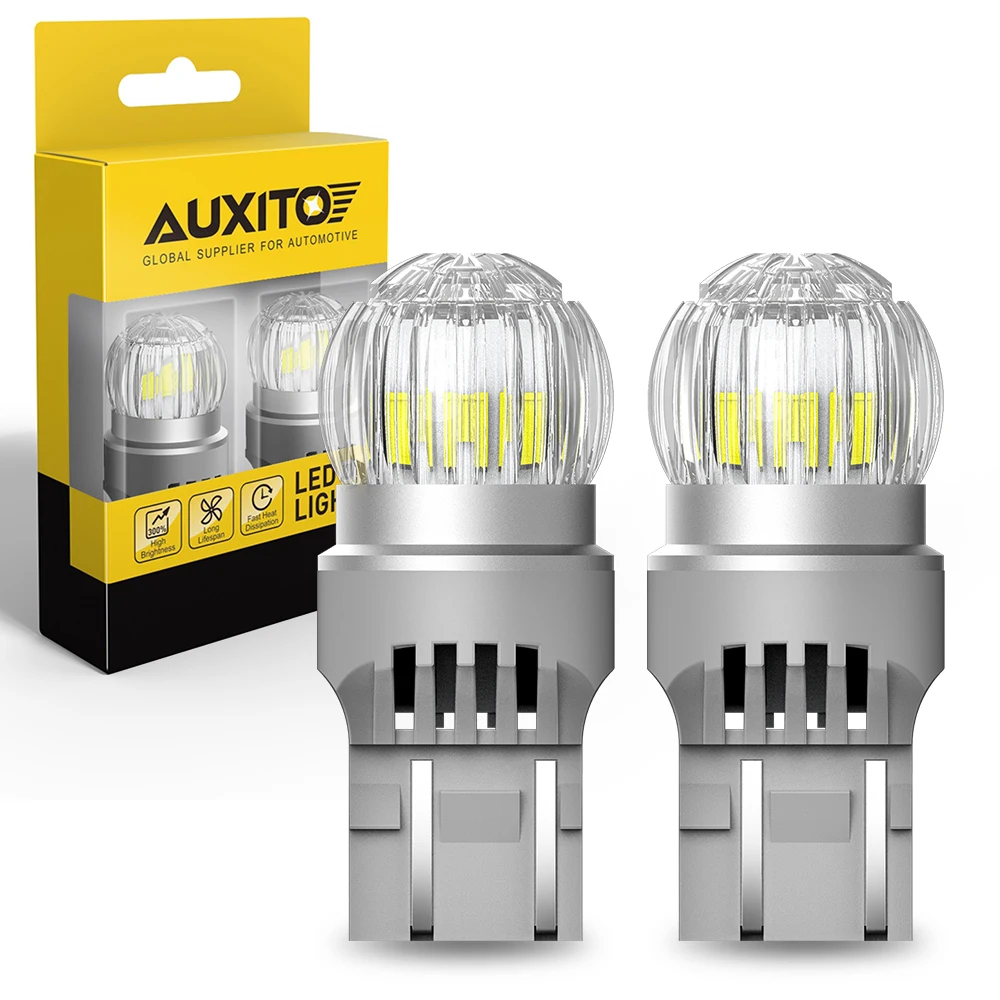 

AUXITO 2X T20 7440 WY21W 7443 W21/5W светодиодная лампа W21W LED дневсветильник свет без ошибок CANBUS 6000K сверхъяркая автомобильная лампа DRL заднего хода