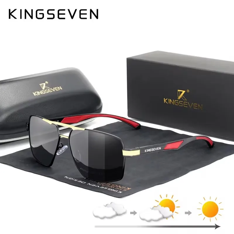 KINGSEVEN Photochromic Sunglasses Men Women Chameleon Polarized  Sun Glasses Anti-glare Driving Eyeglasses UV400