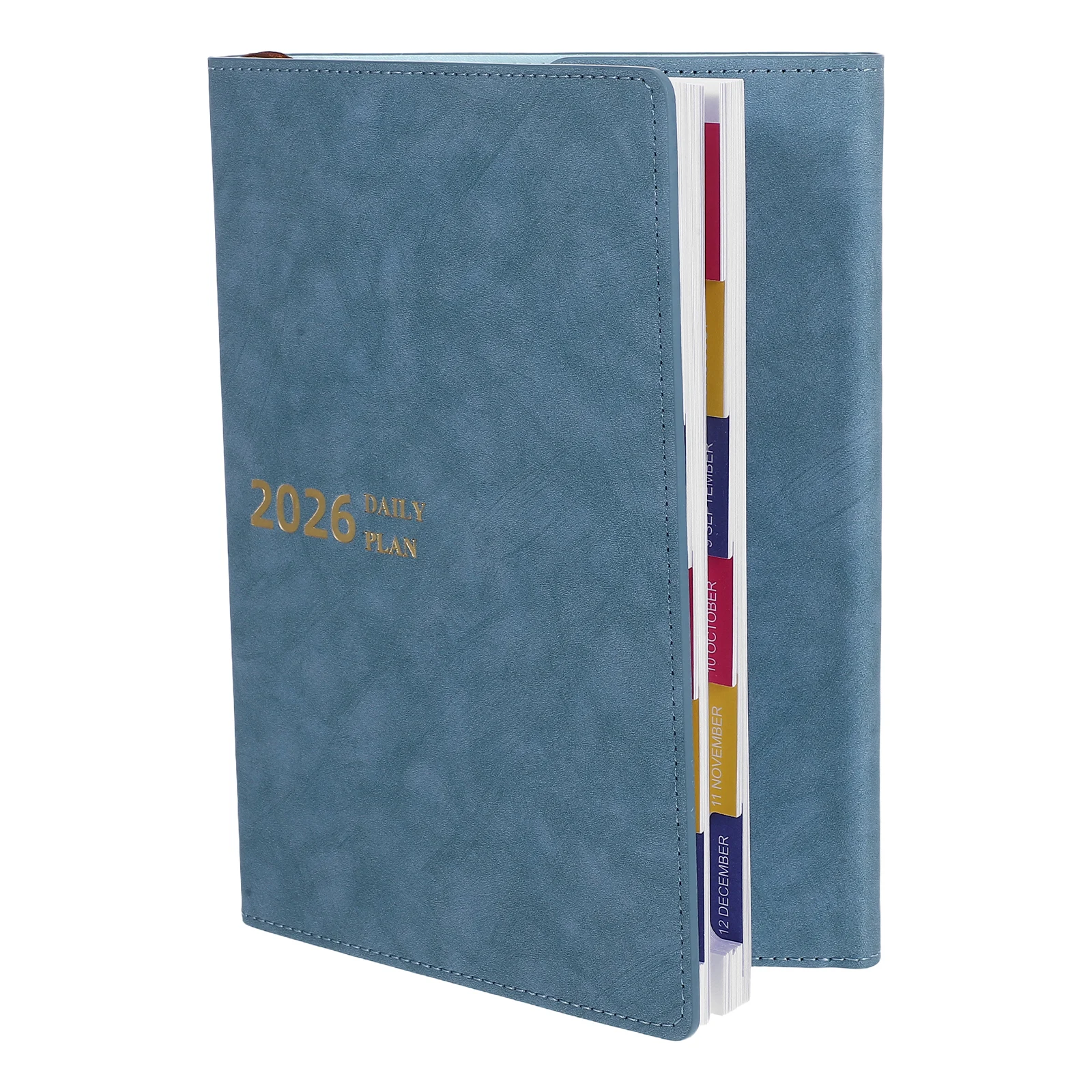 

Daily Schedule Planner Agenda Book Sky Blue Notebook Compact Size Portable Design Monthly Index Bookmarks Task Planner Diary