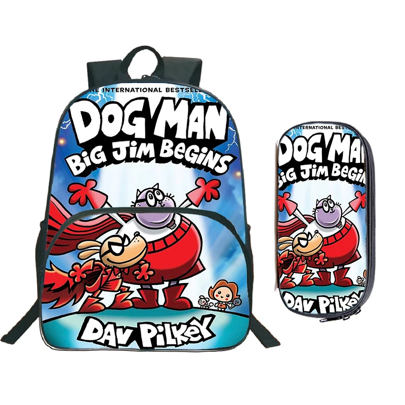 

Dogman крутой рюкзак в стиле манга с пеналом для мальчиков и девочек, повседневные школьные сумки, дорожный рюкзак, рюкзак в стиле аниме для собак, водонепроницаемая сумка для книг