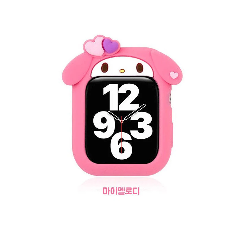 Sanrios Cover for Apple Watch Case 41Mm 40Mm 38Mm Accessories Anime Hellokittys Melody Pochacco Silicone Protection Watch Shell