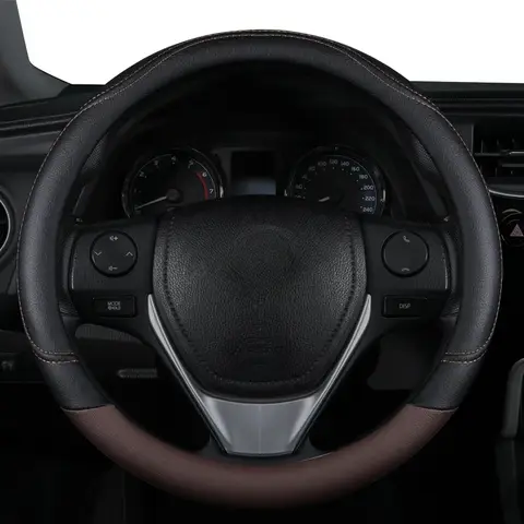 10 best sales fiat 500 leather steering wheel cover - №1