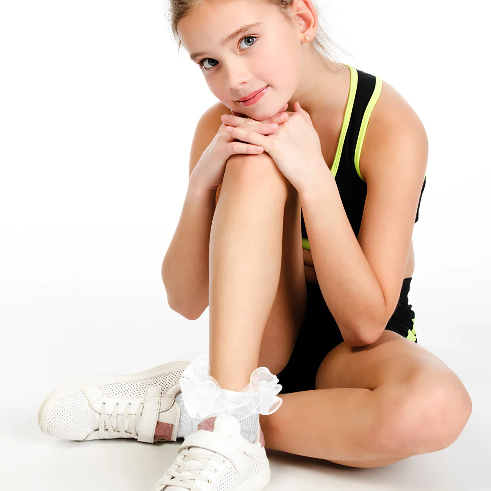 

Lace Ruffle For Toddler Girls Frilly Cotton White Girls Lace Socks Breathable Comfortable Kids Short Socks