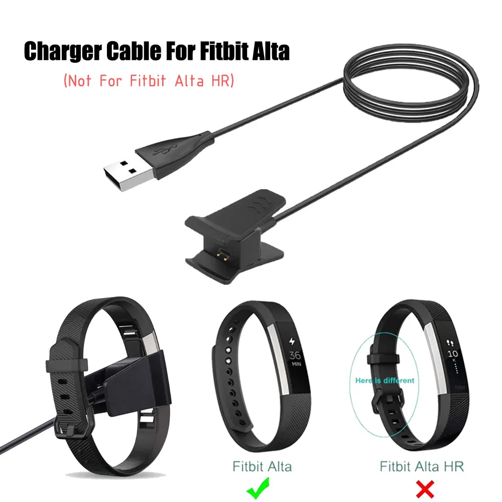 Cable de carga USB de 1m para Fitbit Alta, Cable de cargador de repuesto para Fitbit Alta, adaptador de base de carga para reloj